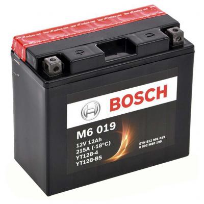 Bosch M6 AGM 0092M60190 motorakkumultor, YT12B-4, YT12B-BS, 12V 12AH 215A, b+ Motoros termkek alkatrsz vsrls, rak